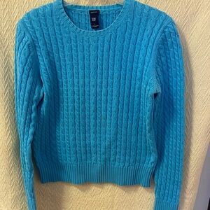 GAP Women's Vibrant Blue Cable Knit Sweater
